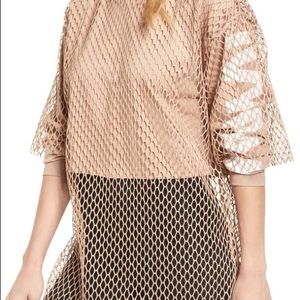 Ivy Park Mesh Overlay Logo Hoodie